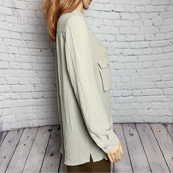 Cheap Monday Grey Wrinkled Long Sleeve Shirt Size M - Picture 3 of 14